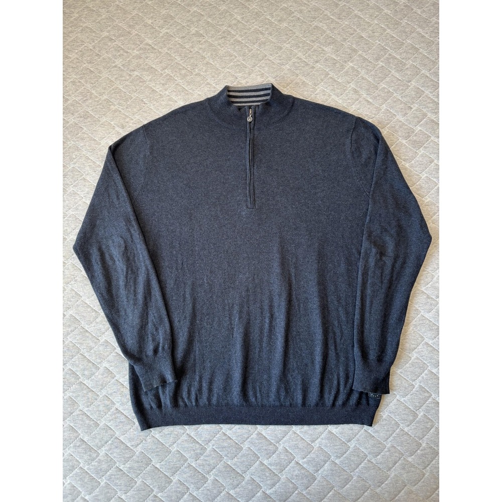 Linksoul Sweater Mens Large Quarter Zip Pullover Tempus Fugit Cashmere Blend‎